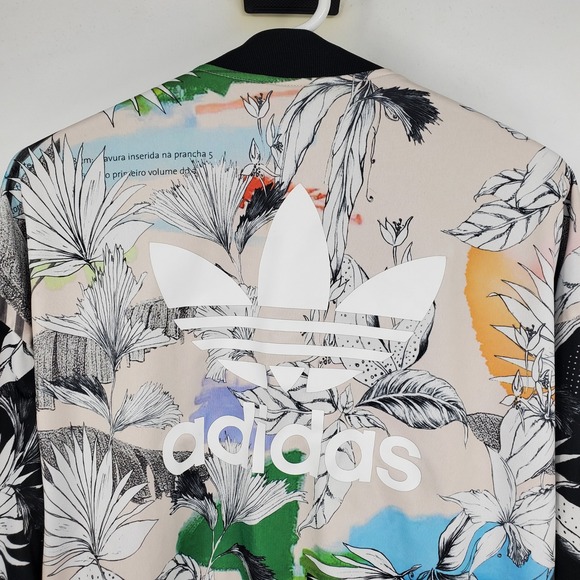 Adidas Originals x Farm Rio Multi Print Floral Hawaiian Bomber Track Jacket S - Picture 12 of 14
